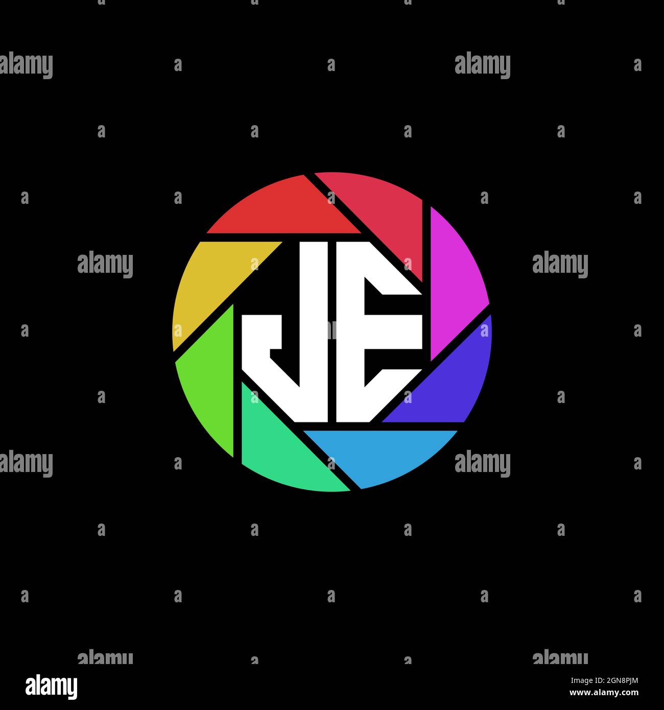 JE Initial ESport gaming logo. Modern head Skull shape template vector logo Stock Vector