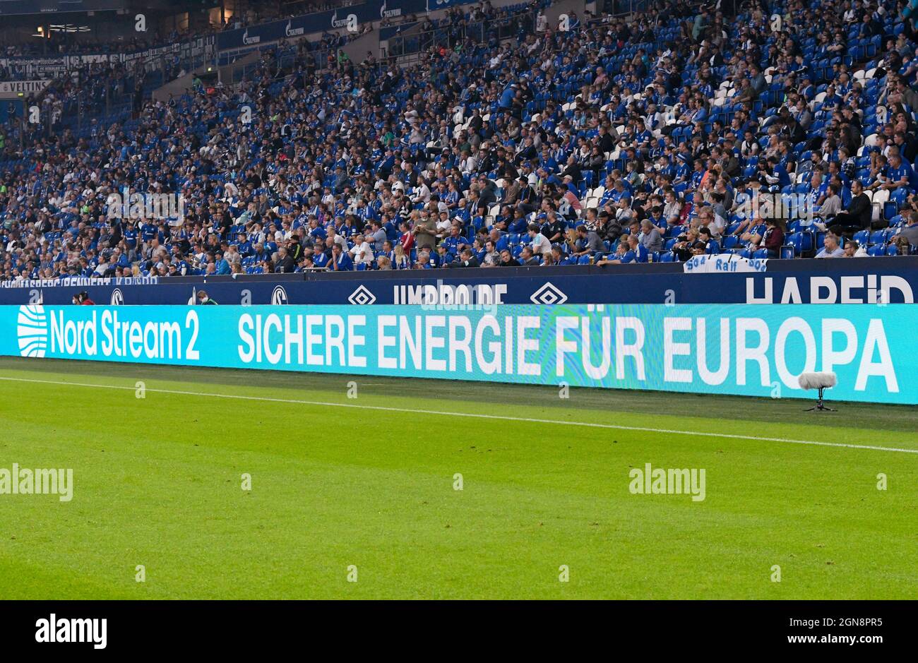 Veltins Arena Gelsenkirchen Germany , 17.9.2021 2nd Bundesliga Saison 2021/22,  matchday 7, Schalke 04 (S04) vs Karlsruher SC (KSC) — Nord Stream 2 Logo  Stock Photo - Alamy