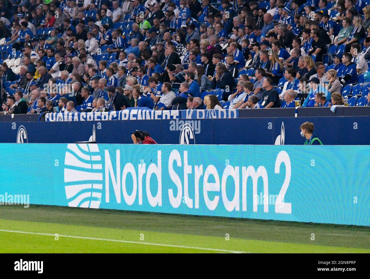 Veltins Arena Gelsenkirchen Germany , 17.9.2021 2nd Bundesliga Saison  2021/22, matchday 7, Schalke 04 (S04) vs Karlsruher SC (KSC) — Nord Stream  2 Logo Stock Photo - Alamy