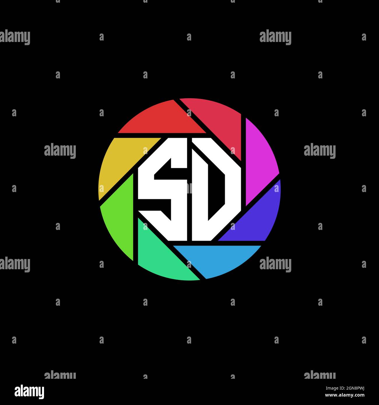 SD Initial ESport gaming logo. Modern head Skull shape template vector logo Stock Vector