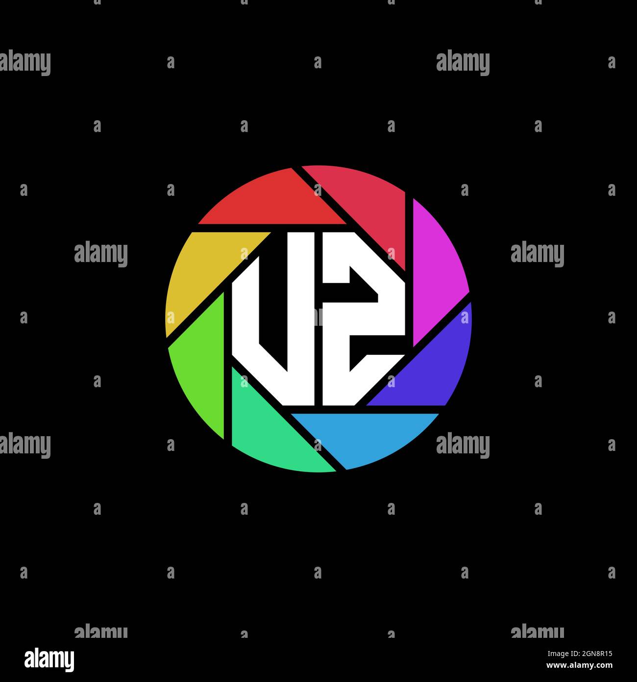 UZ Initial ESport gaming logo. Modern head Skull shape template vector logo Stock Vector