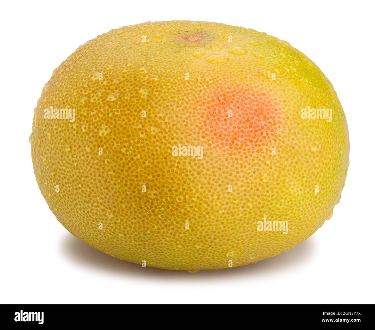 yellow grapefruit path isolated on white Stock Photo