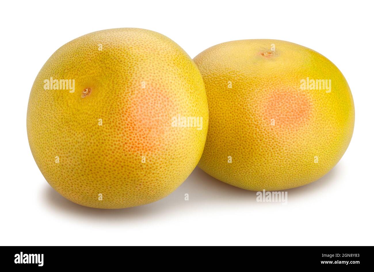 yellow grapefruit path isolated on white Stock Photo