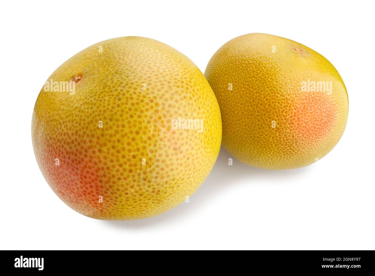 yellow grapefruit path isolated on white Stock Photo