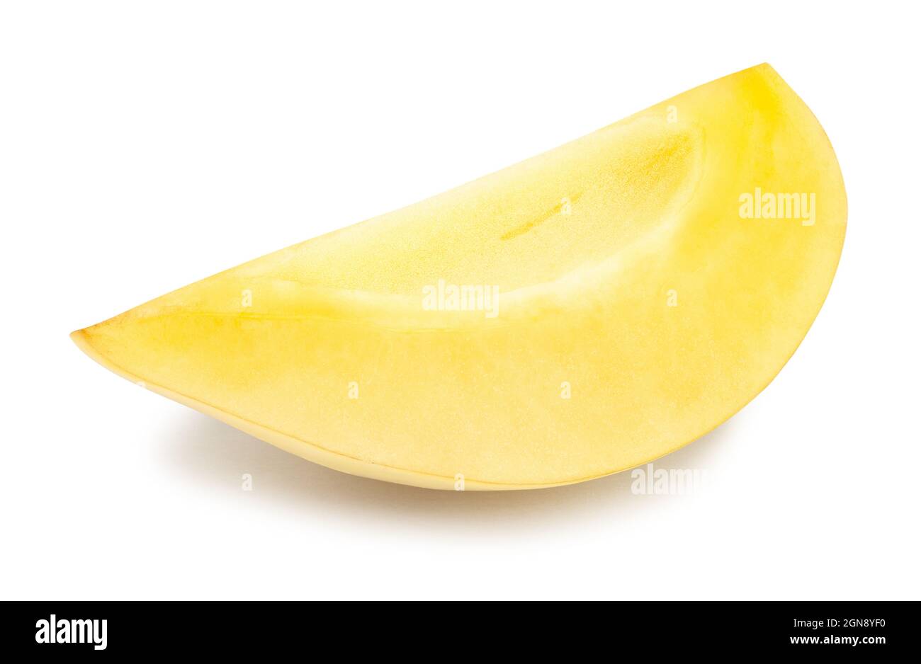 sliced pepino path isolated on white Stock Photo