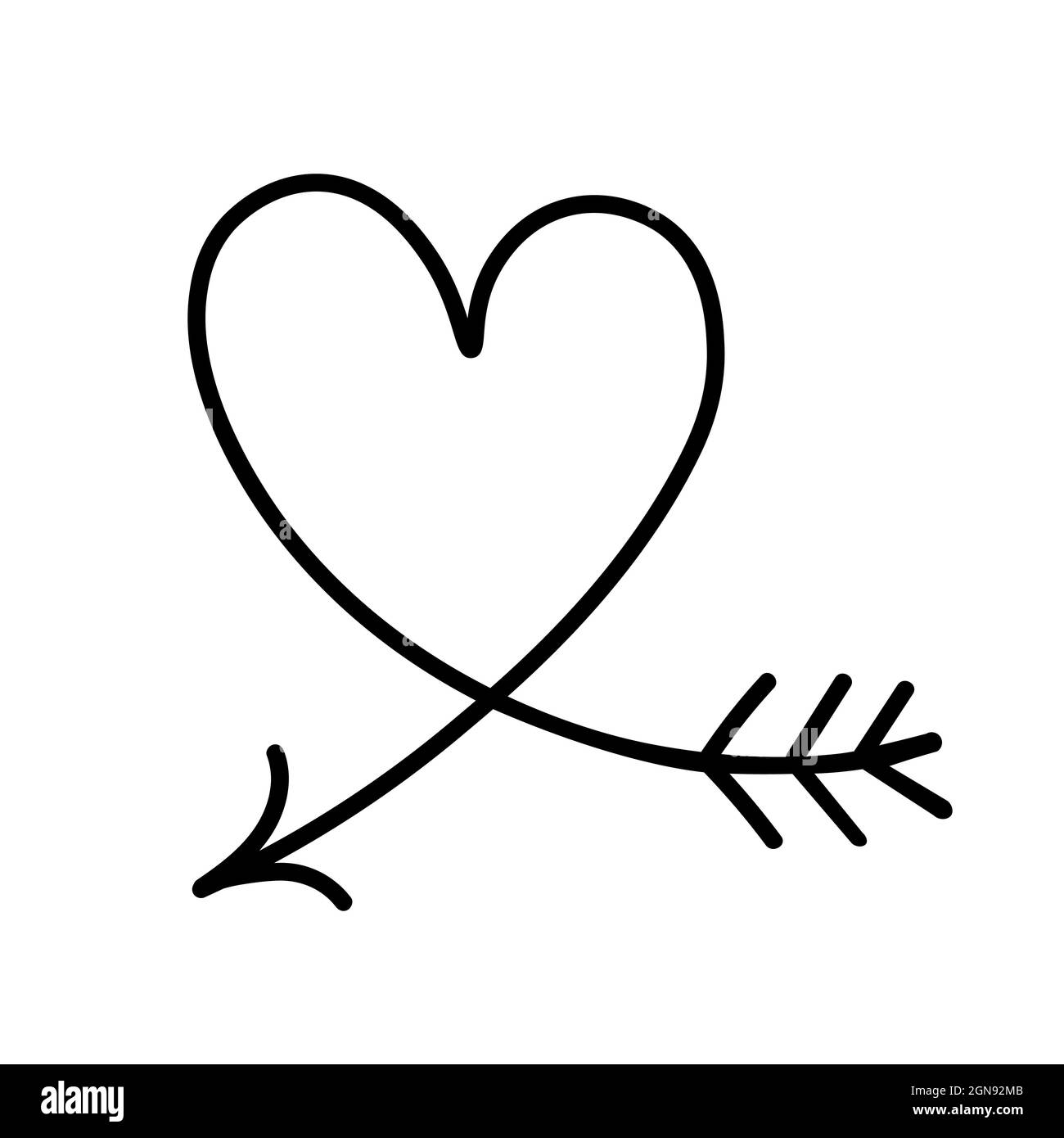 Love heart arrow Black and White Stock Photos & Images - Alamy