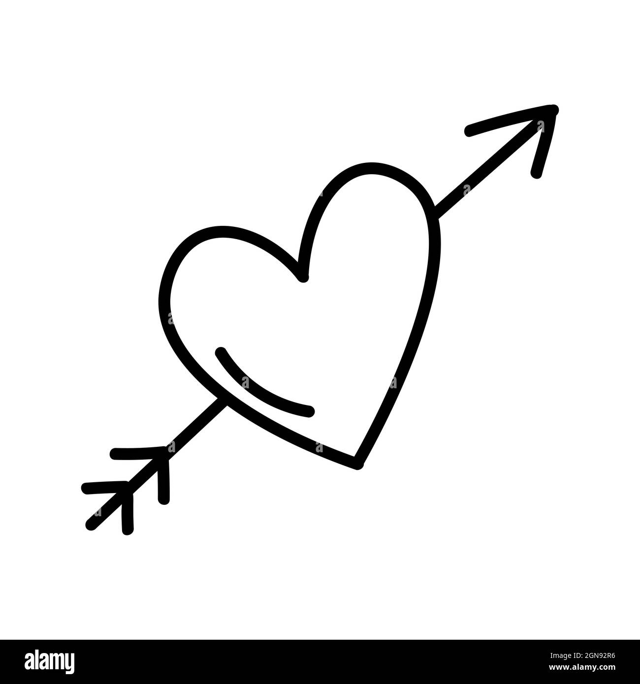 Heart with arrow tattoo Black and White Stock Photos & Images - Alamy