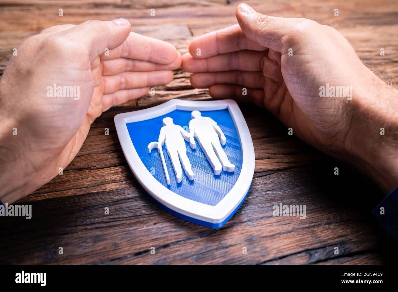 401k Pension And Retire Money Protection. Secure Retirement Plan Stock Photo