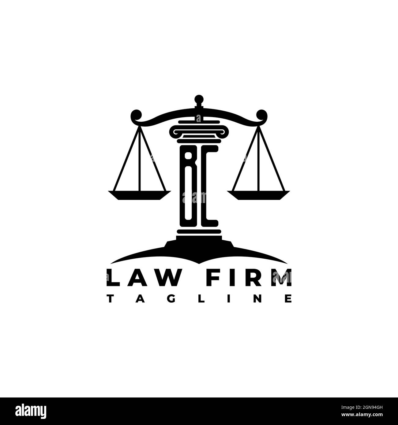 BC Monogram Logo Letter Pillars Geometric shape style vector, Law Firm