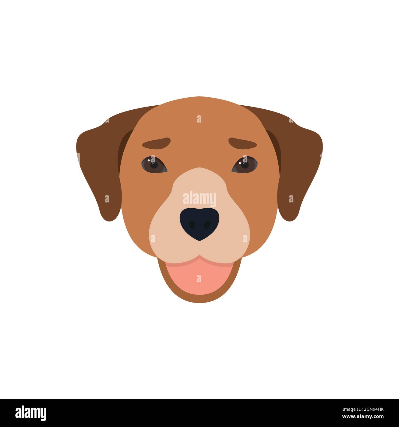 Cute dog face with tongue out. Vector illustration Stock Vector Image ...