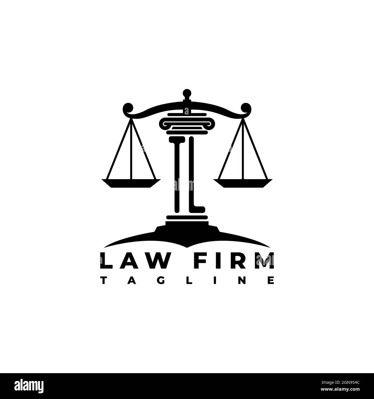 TL Monogram Logo Letter Pillars Geometric shape style vector, Law Firm Company Stock Vector