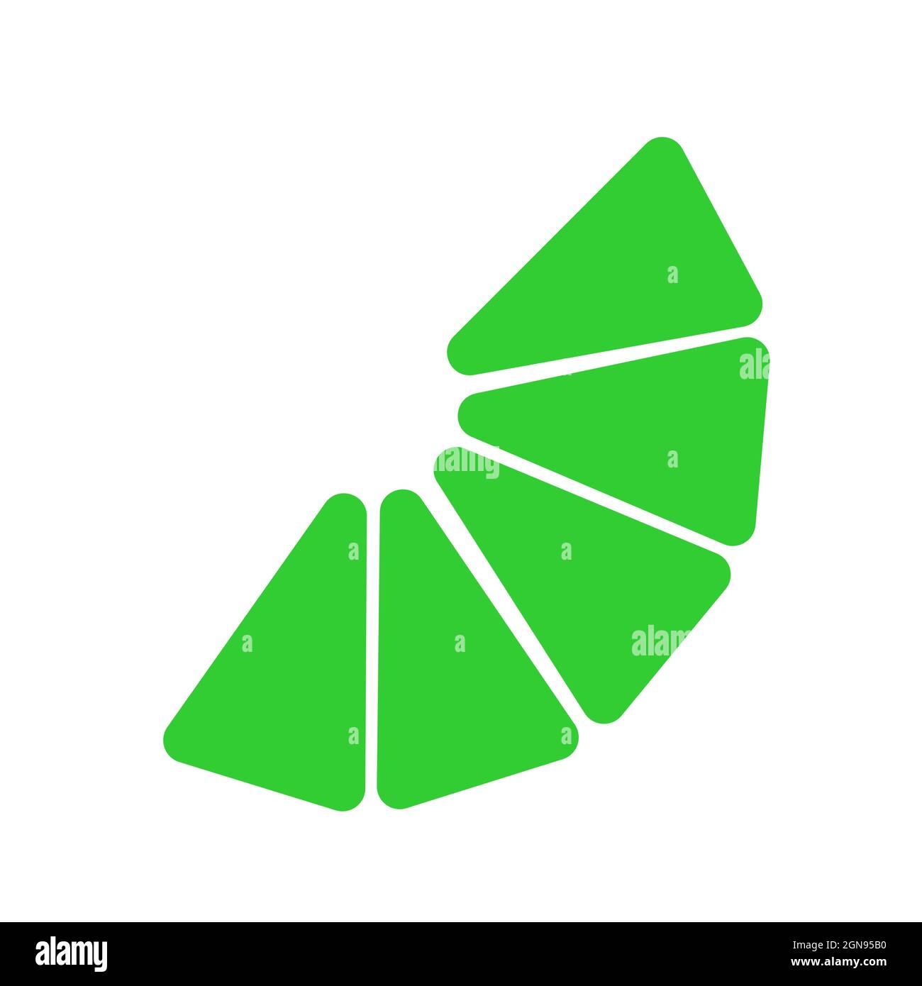 Lemon slice isolated on white background, lime icon vector illustration Stock Vector