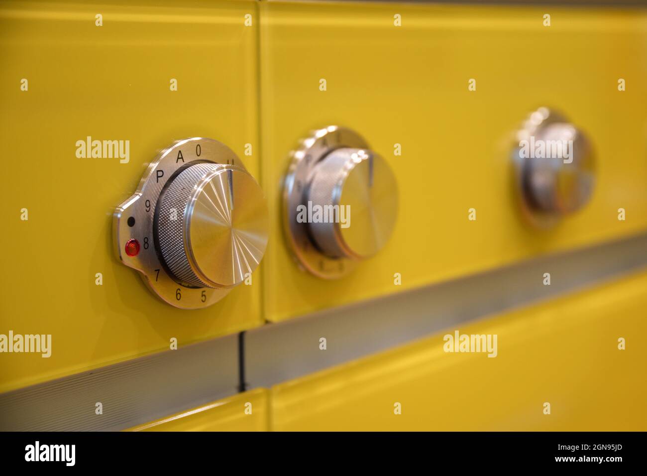 Built in gas stove burners on counter Stock Photo Alamy