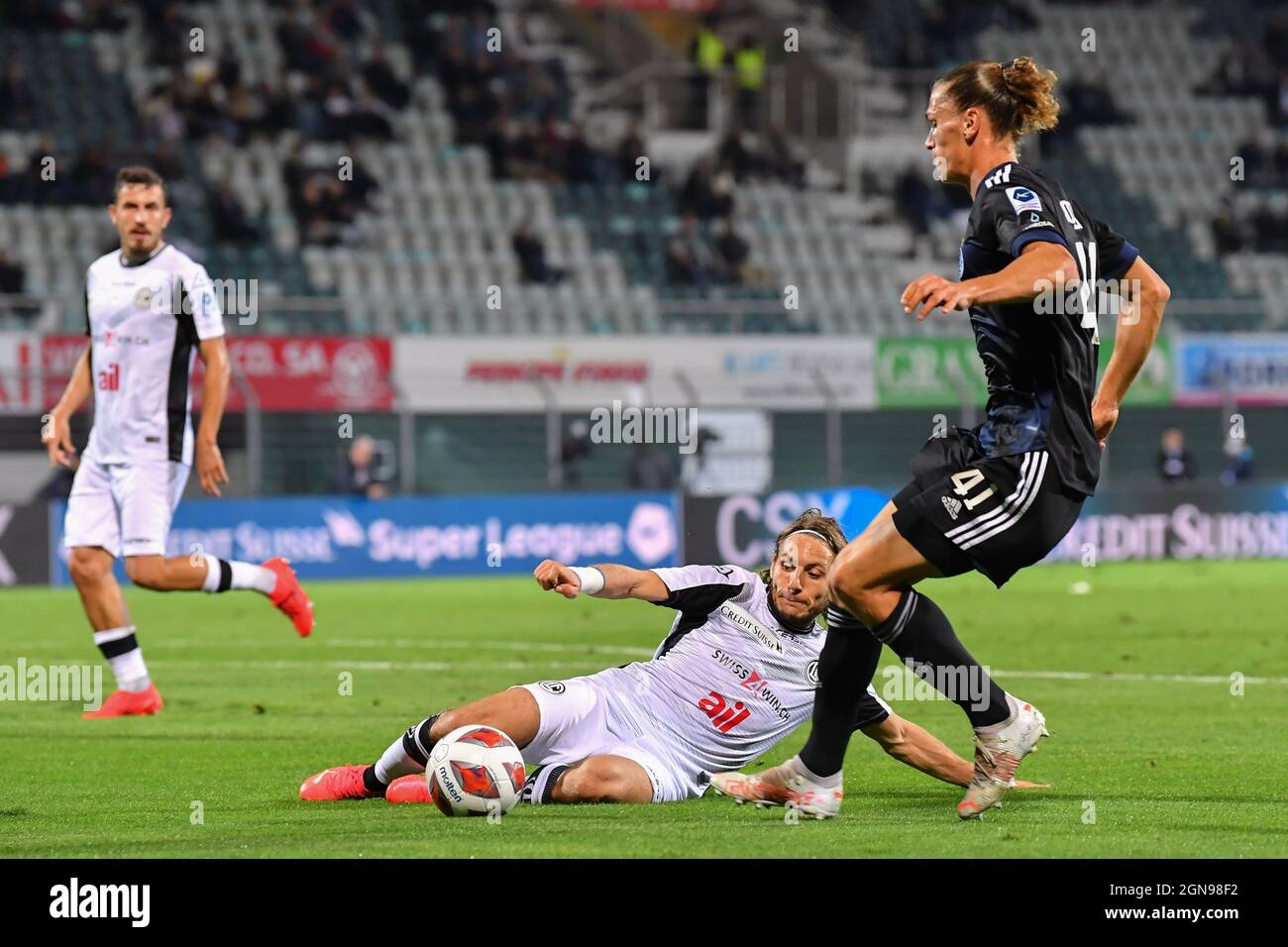 Lugano, Switzerland. 23rd Sep, 2021. Mohammed Amoura (#6 Lugano) during the  Super League match between FC Lugano and Grasshopper Club Zuerich at  Cornaredo Stadium in Lugano, Switzerland Credit: SPP Sport Press Photo. /