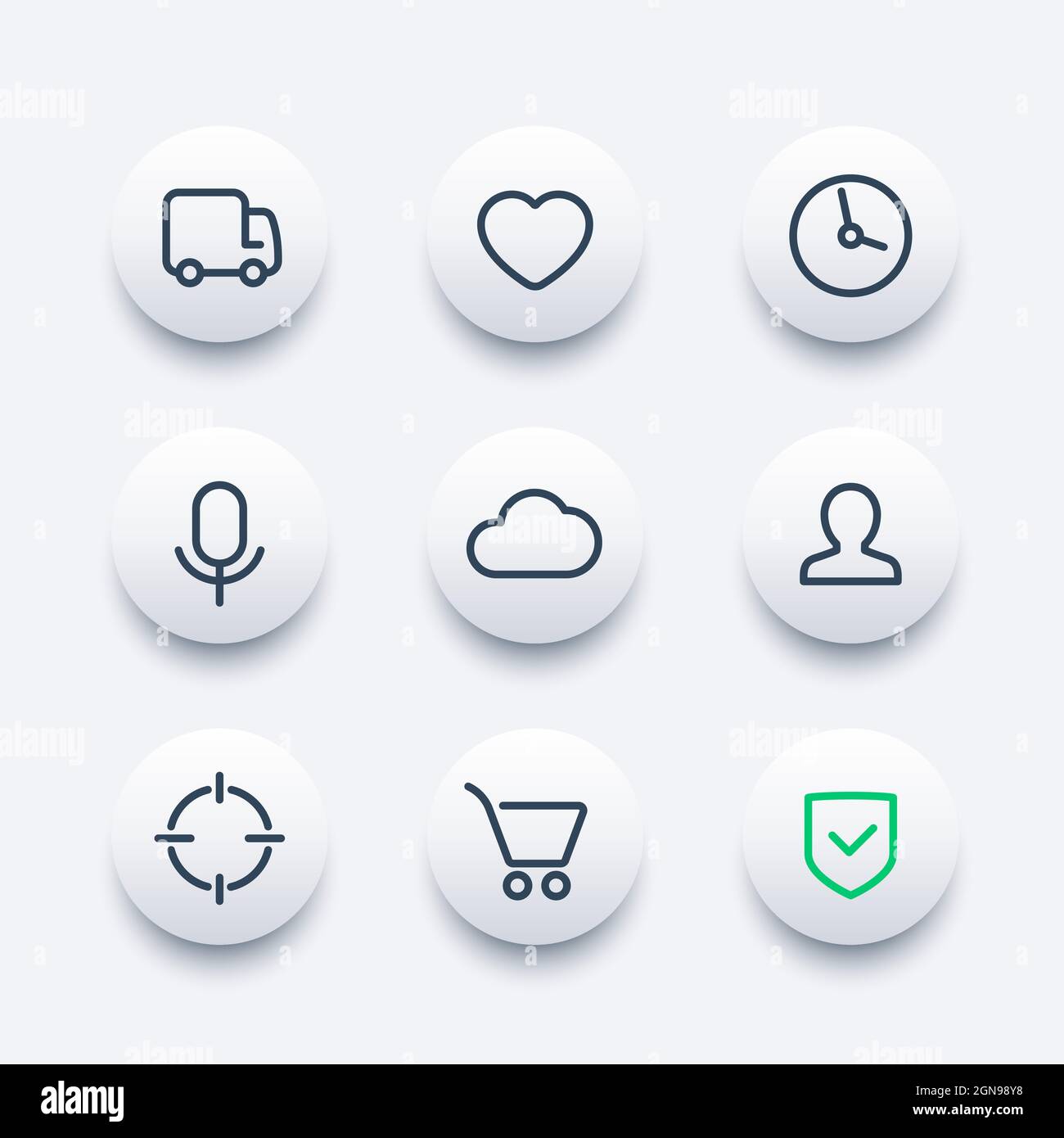 Basic web icons set, line vector design Stock Vector