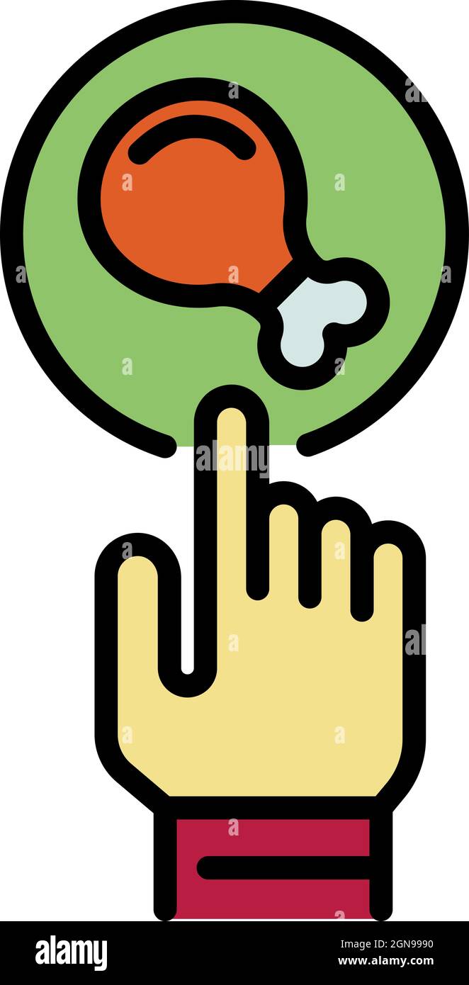 Food selection icon. Outline food selection vector icon color flat isolated Stock Vector