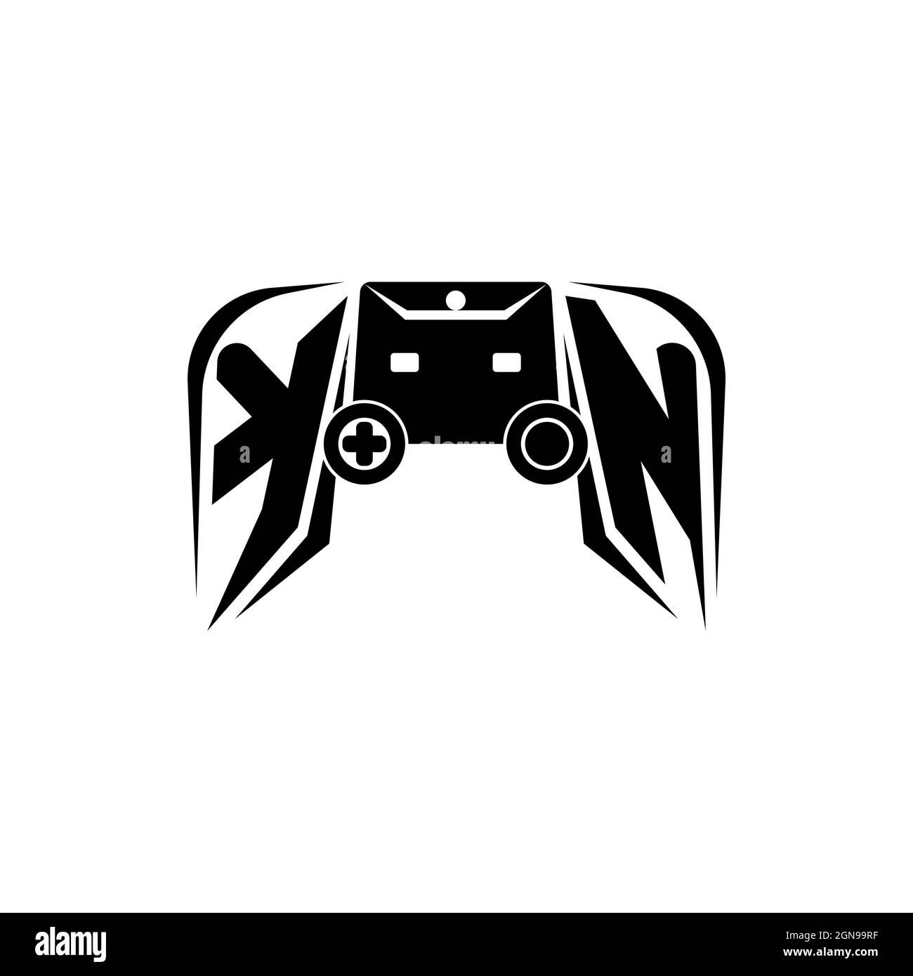 KN Initial ESport gaming logo. Game console shape style vector template Stock Vector