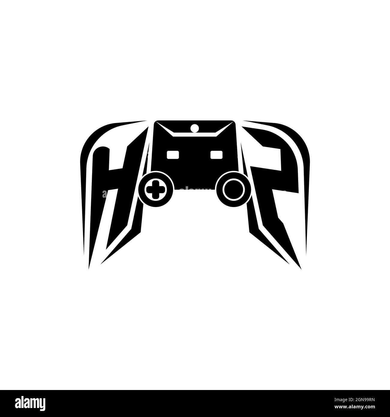 HZ Initial ESport gaming logo. Game console shape style vector template Stock Vector