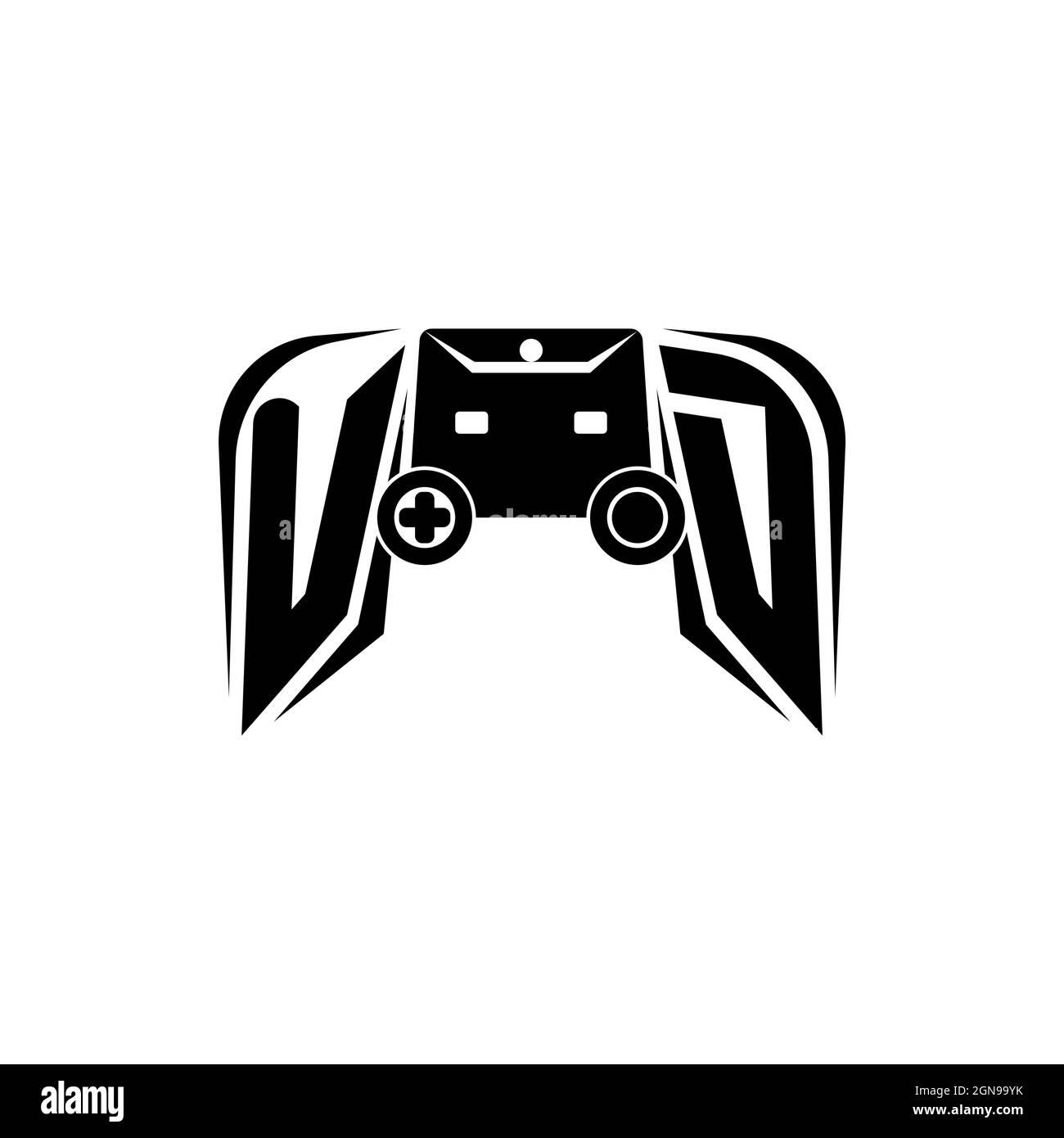 UD Initial ESport gaming logo. Game console shape style vector template Stock Vector