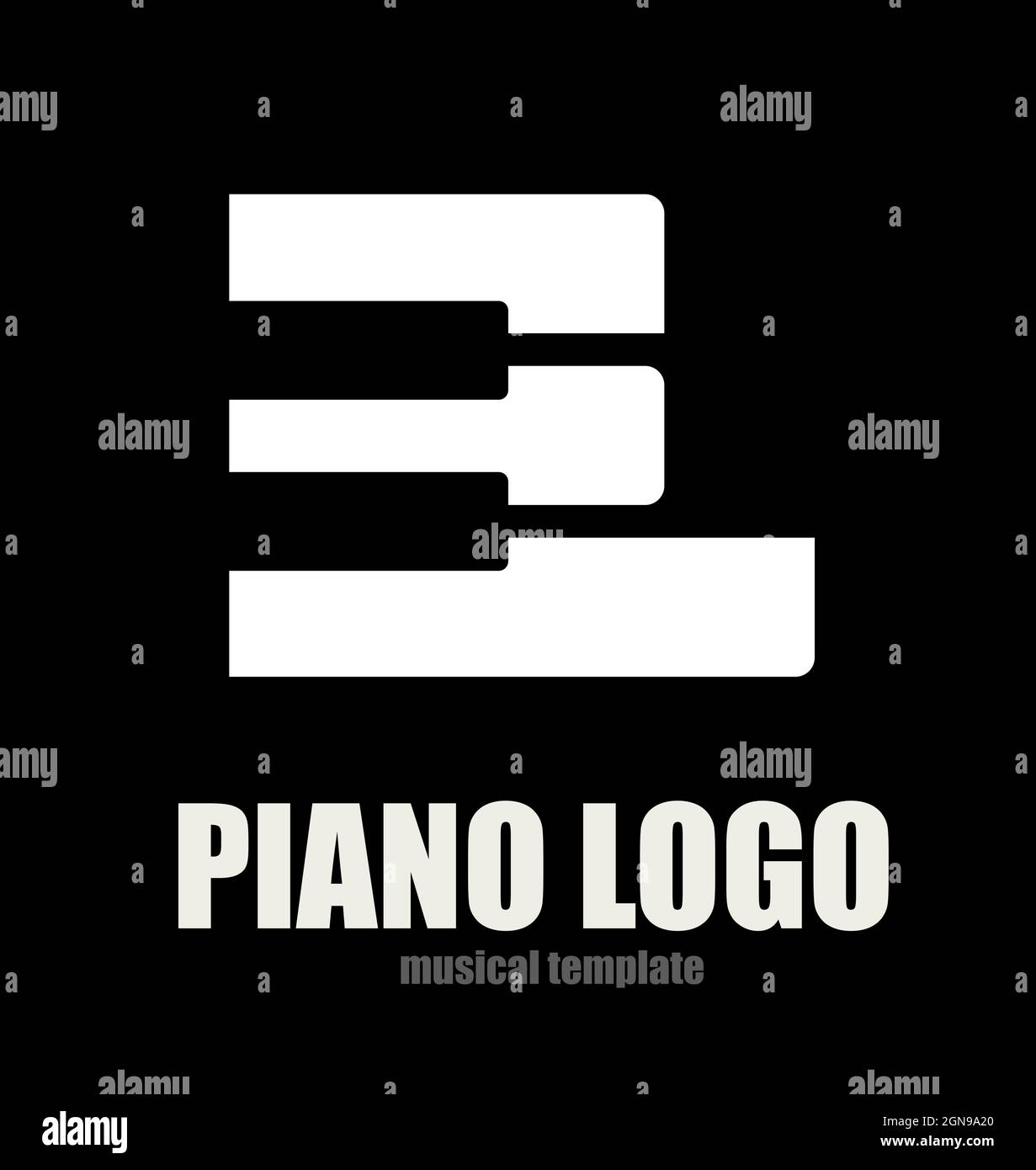 Musical logo, creative piano logo vector illustration Stock Vector