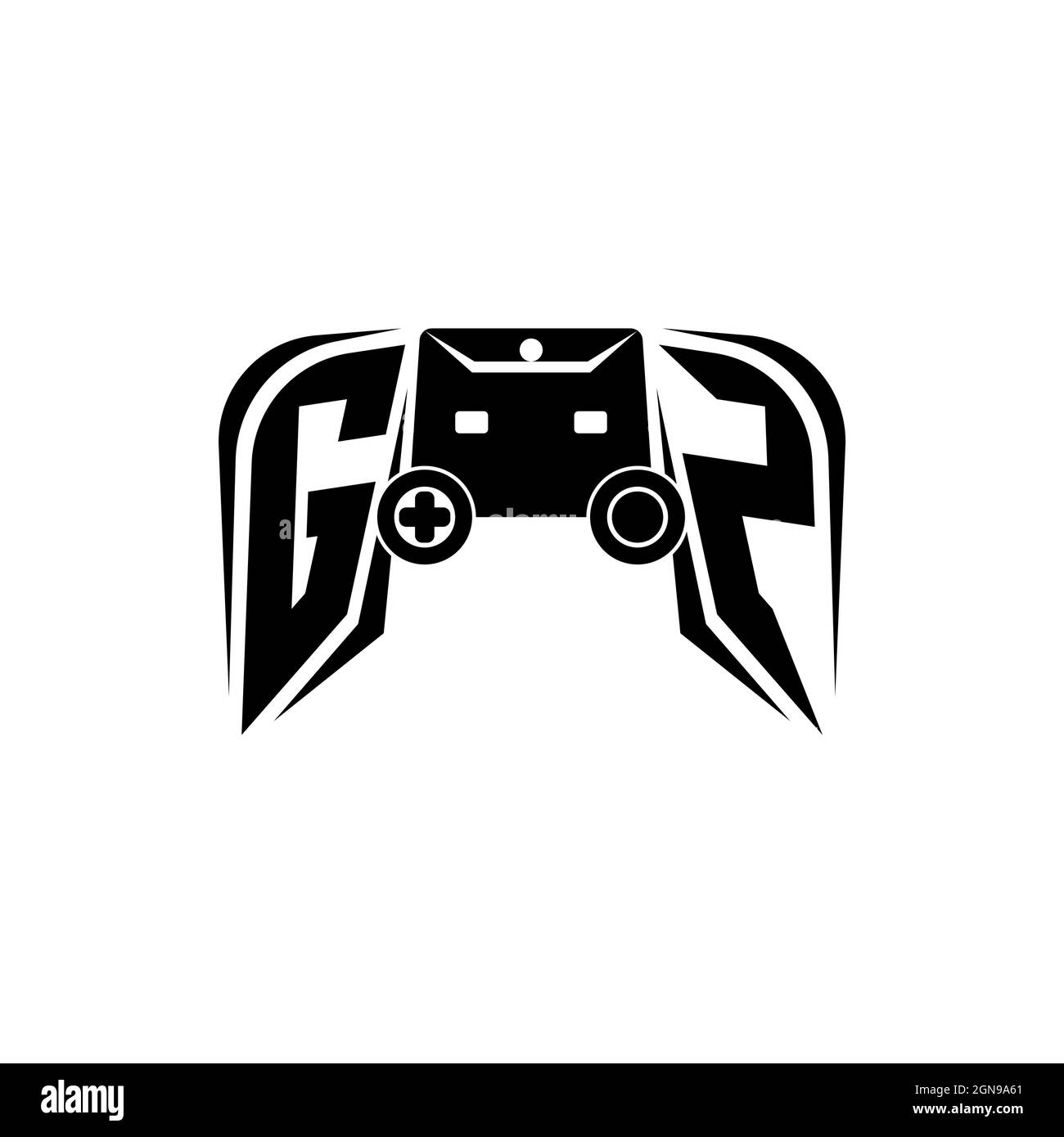 GZ Initial ESport gaming logo. Game console shape style vector template