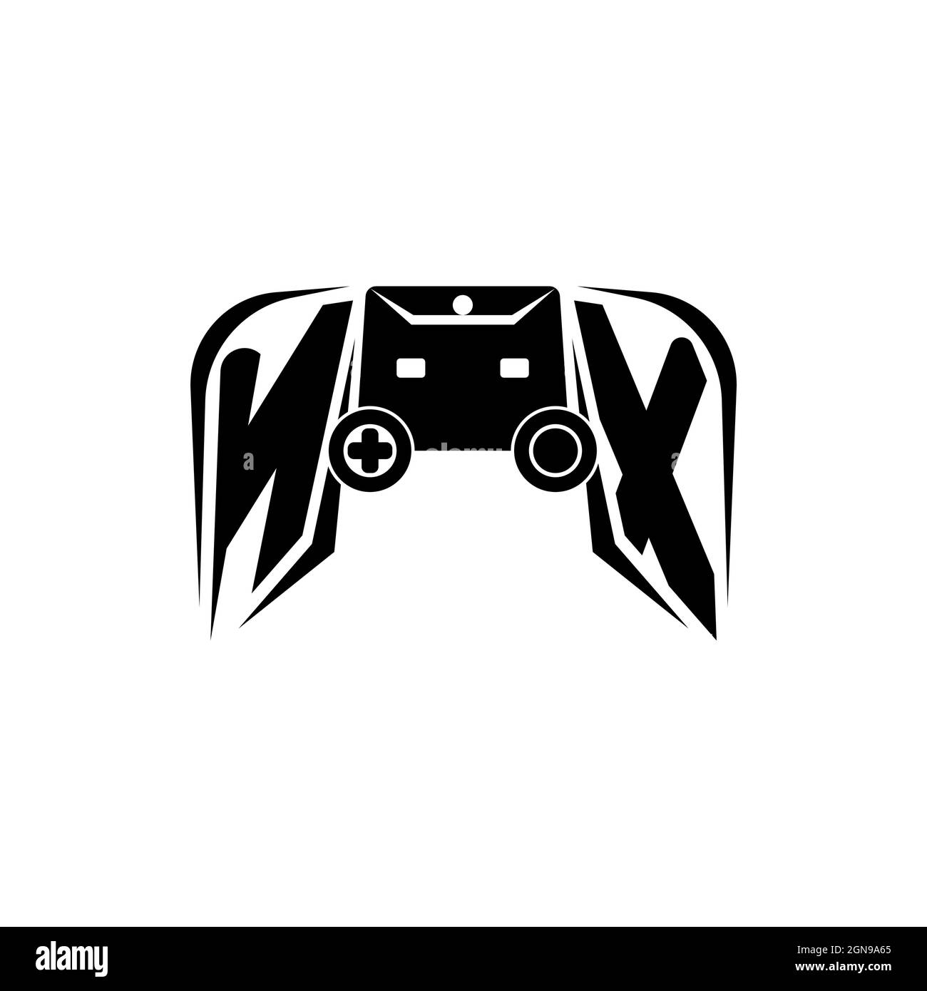 NX Initial ESport gaming logo. Game console shape style vector template Stock Vector