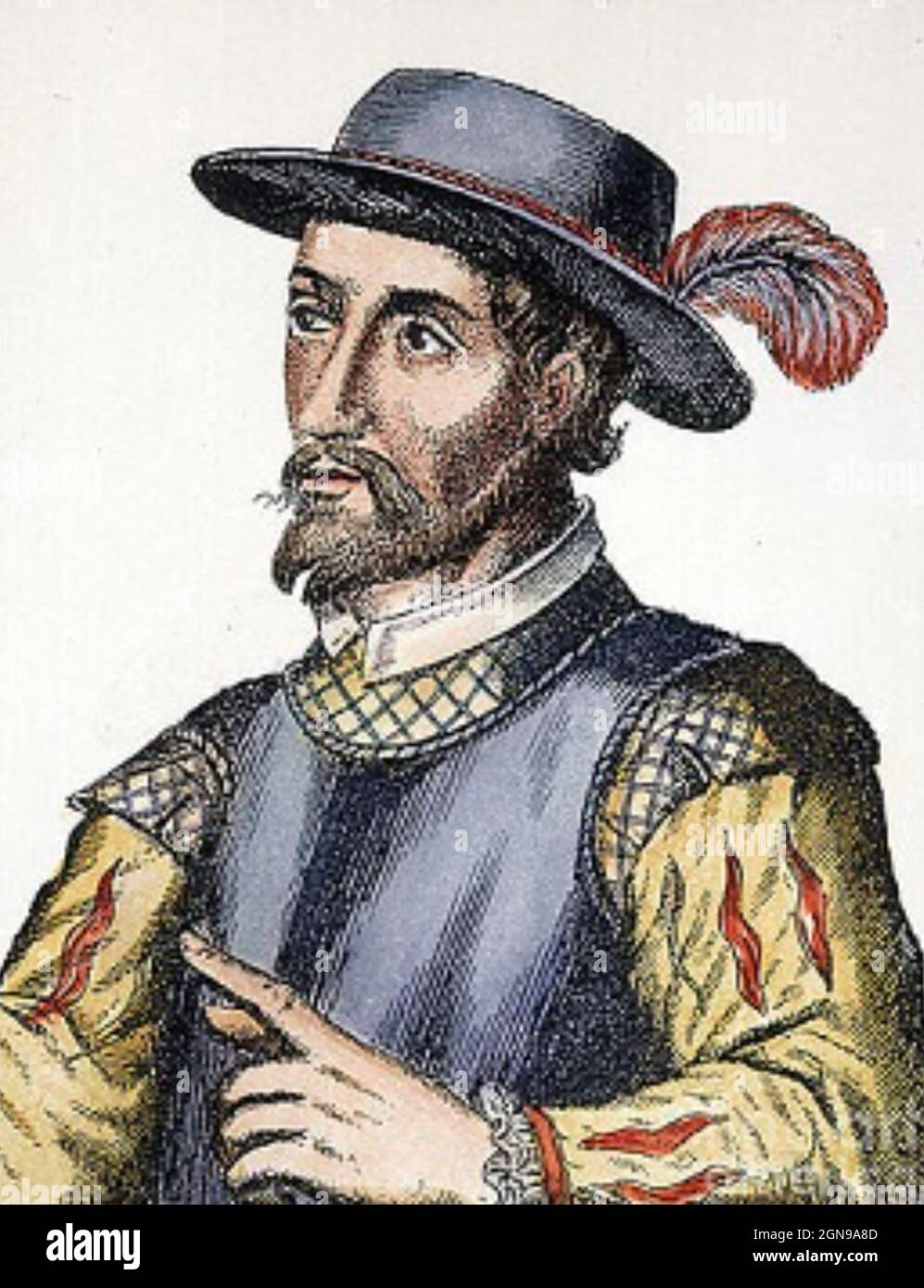JUAN PONCE de LÉON  (1474-1521) Spanish explorer in a 17th century engraving Stock Photo