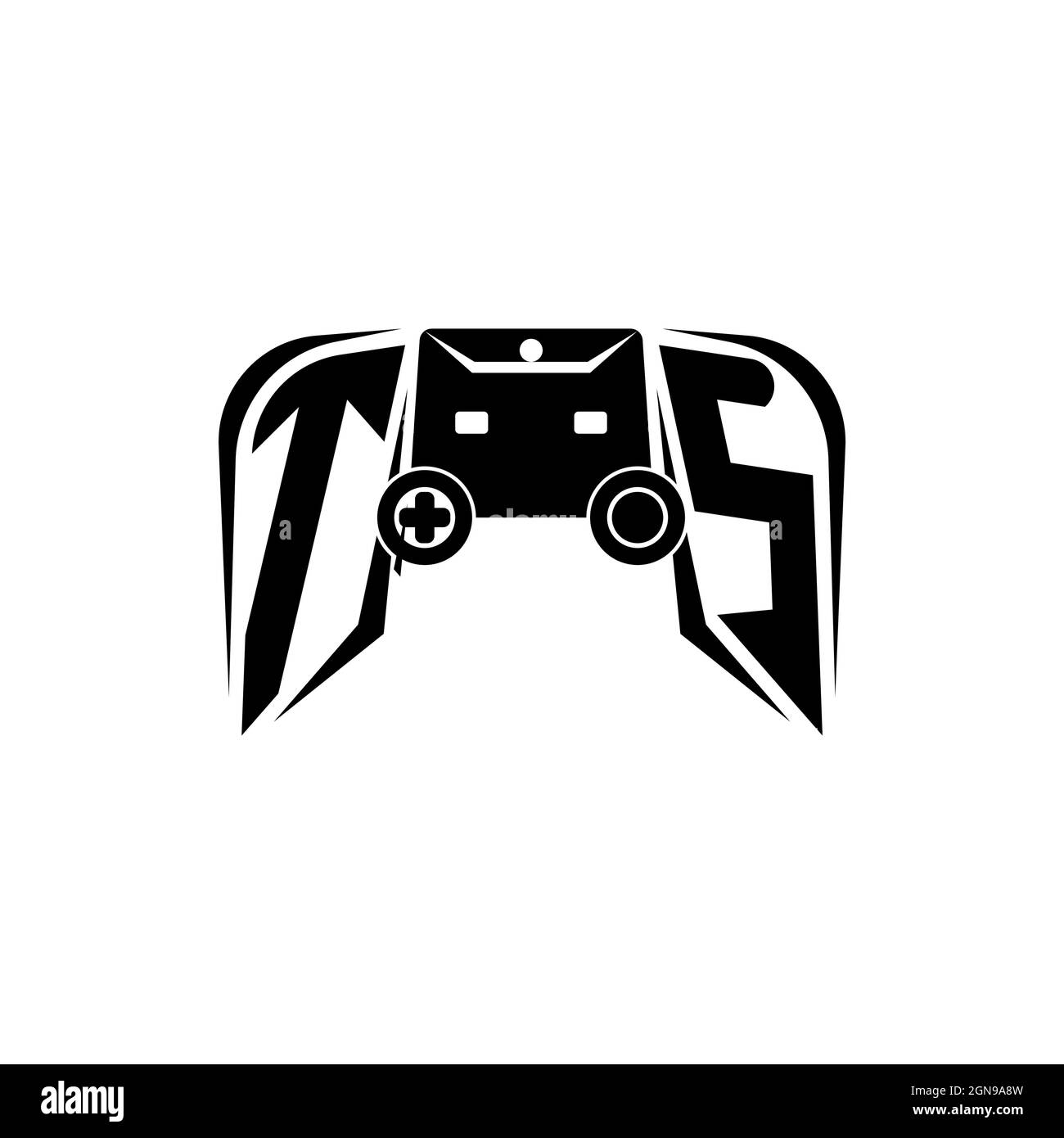 TS Initial ESport gaming logo. Game console shape style vector template Stock Vector