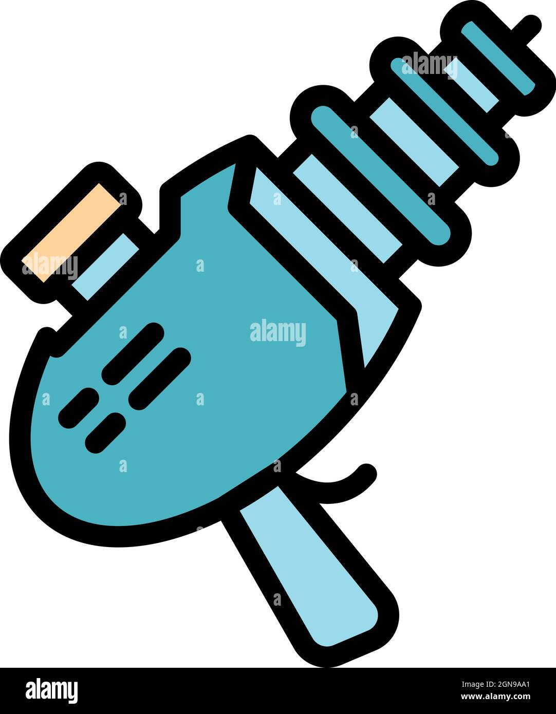 Blaster icon. Outline blaster vector icon color flat isolated Stock Vector