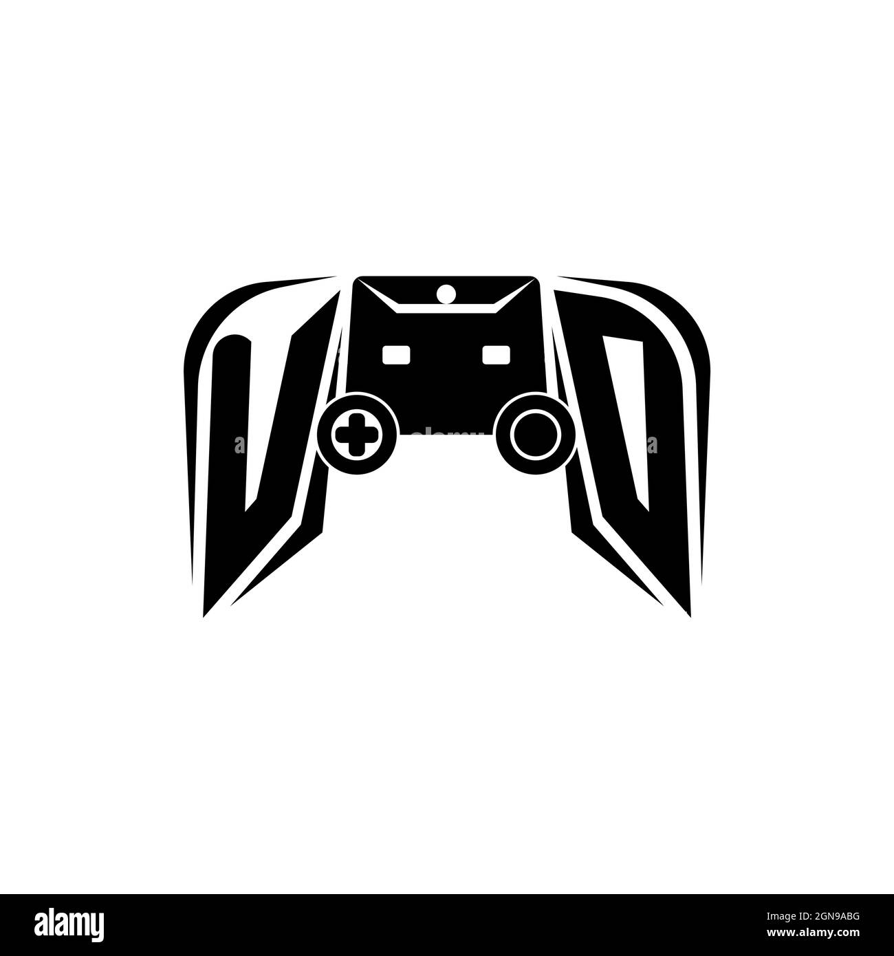 UO Initial ESport gaming logo. Game console shape style vector template Stock Vector