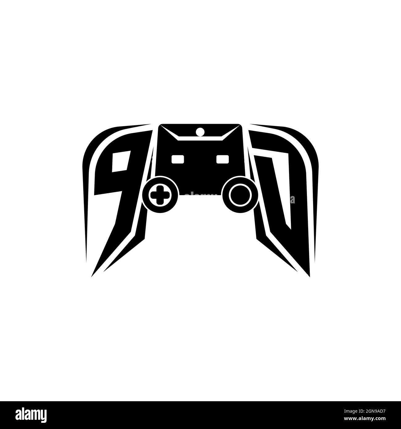 PD Initial ESport gaming logo. Game console shape style vector template Stock Vector