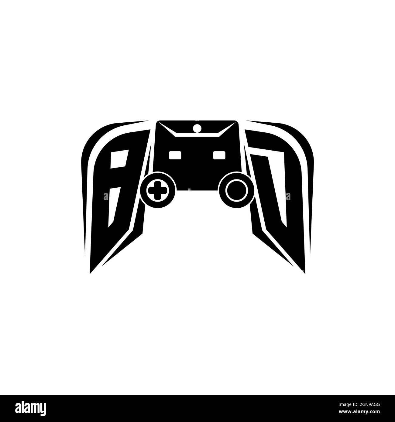 BD Initial ESport gaming logo. Game console shape style vector template Stock Vector