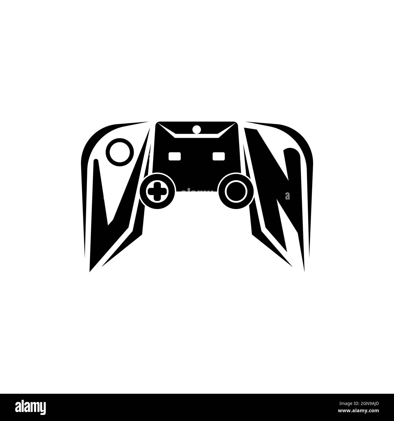 VN Initial ESport gaming logo. Game console shape style vector template Stock Vector