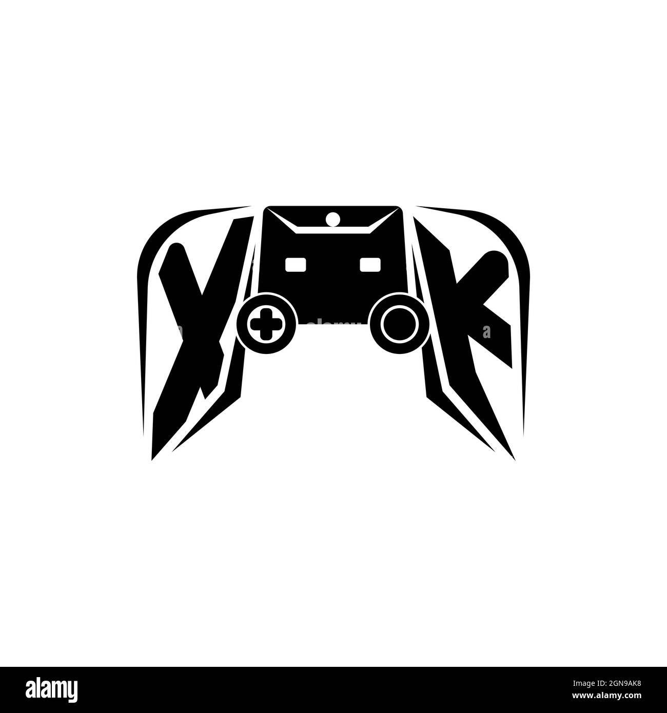 XK Initial ESport gaming logo. Game console shape style vector template Stock Vector