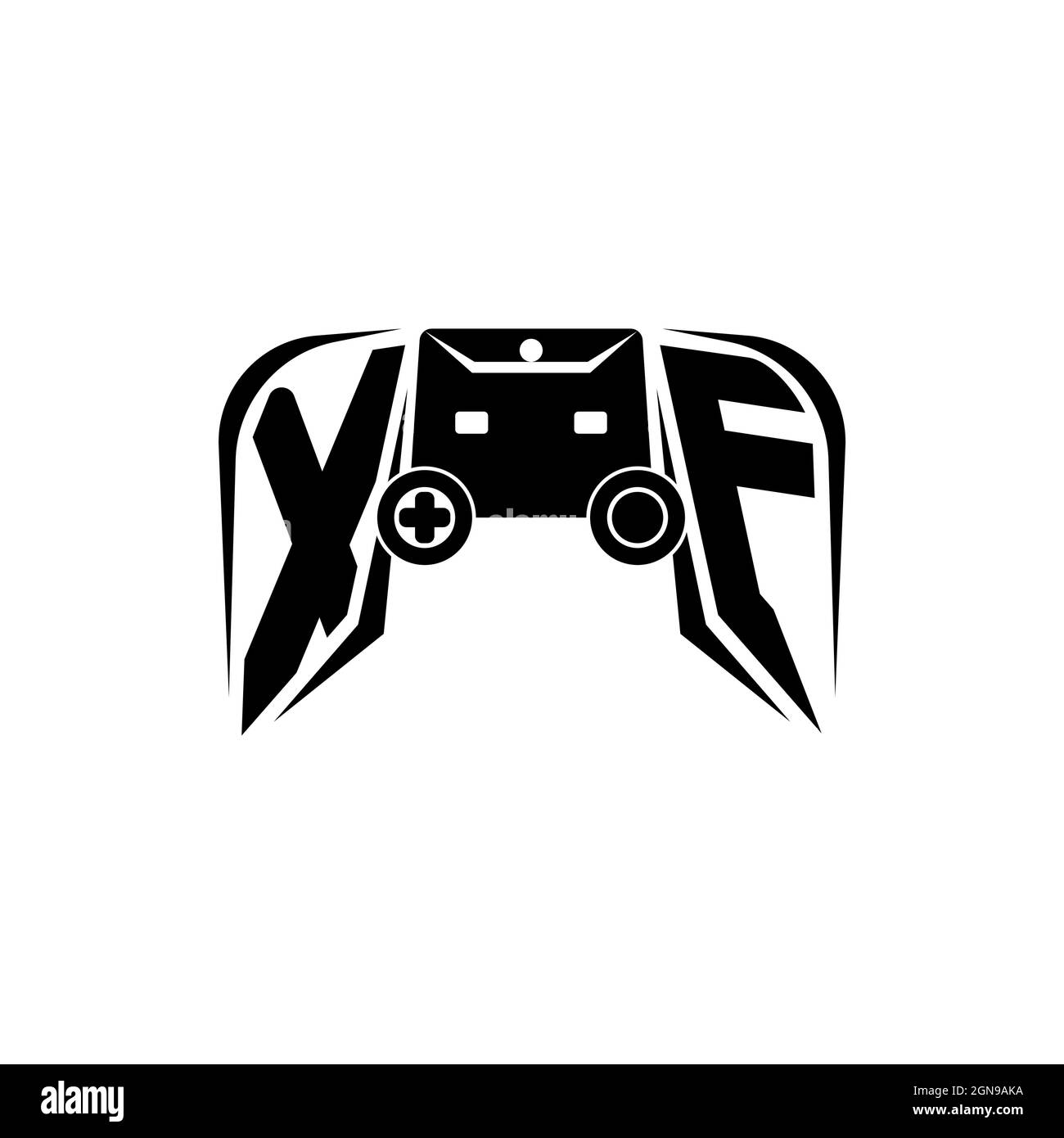 FX Initial ESport gaming logo. Game console shape style vector