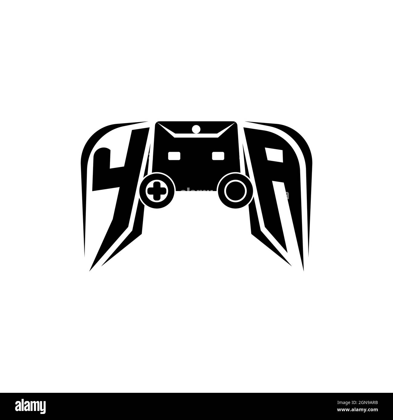 YA Initial ESport gaming logo. Game console shape style vector template Stock Vector