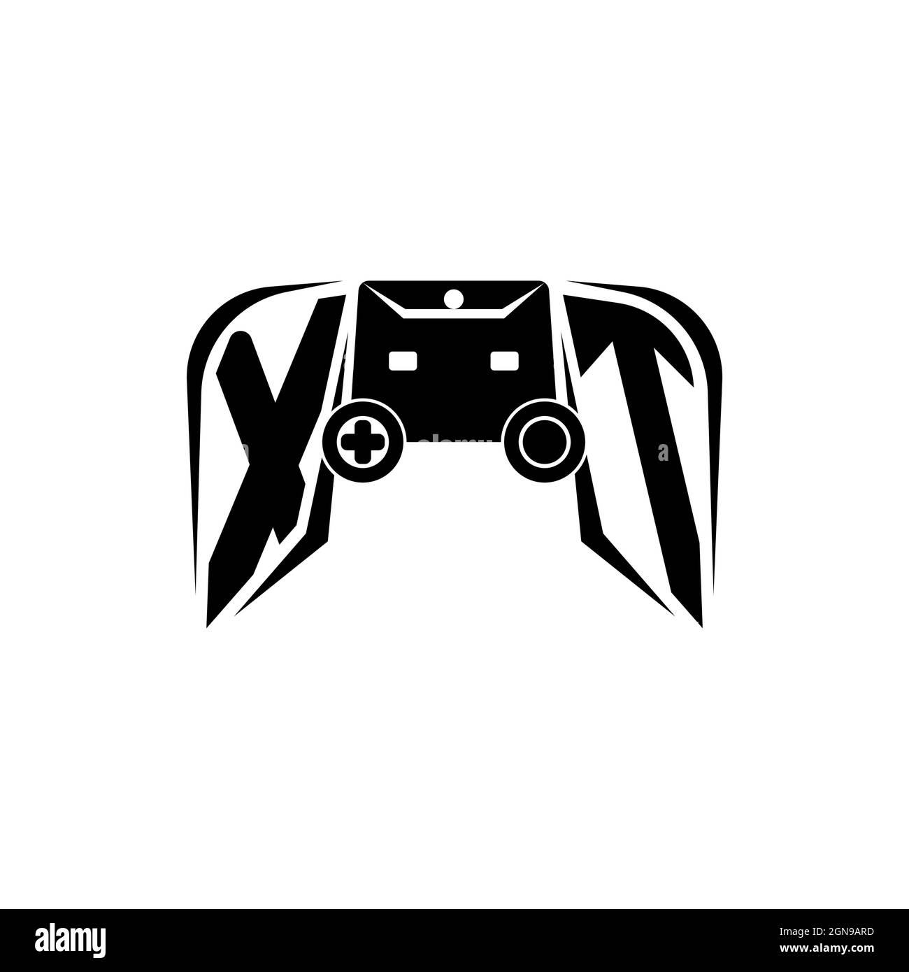 XT Initial ESport gaming logo. Game console shape style vector template Stock Vector