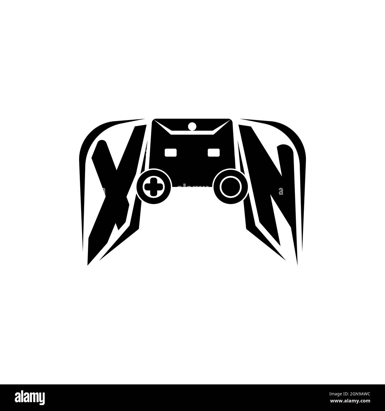 XN Initial ESport gaming logo. Game console shape style vector template Stock Vector