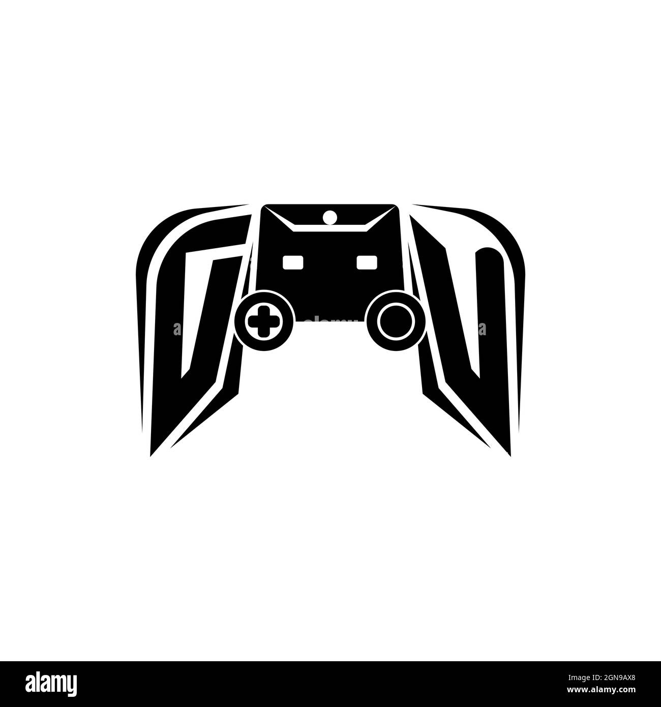 DU Initial ESport gaming logo. Game console shape style vector template Stock Vector