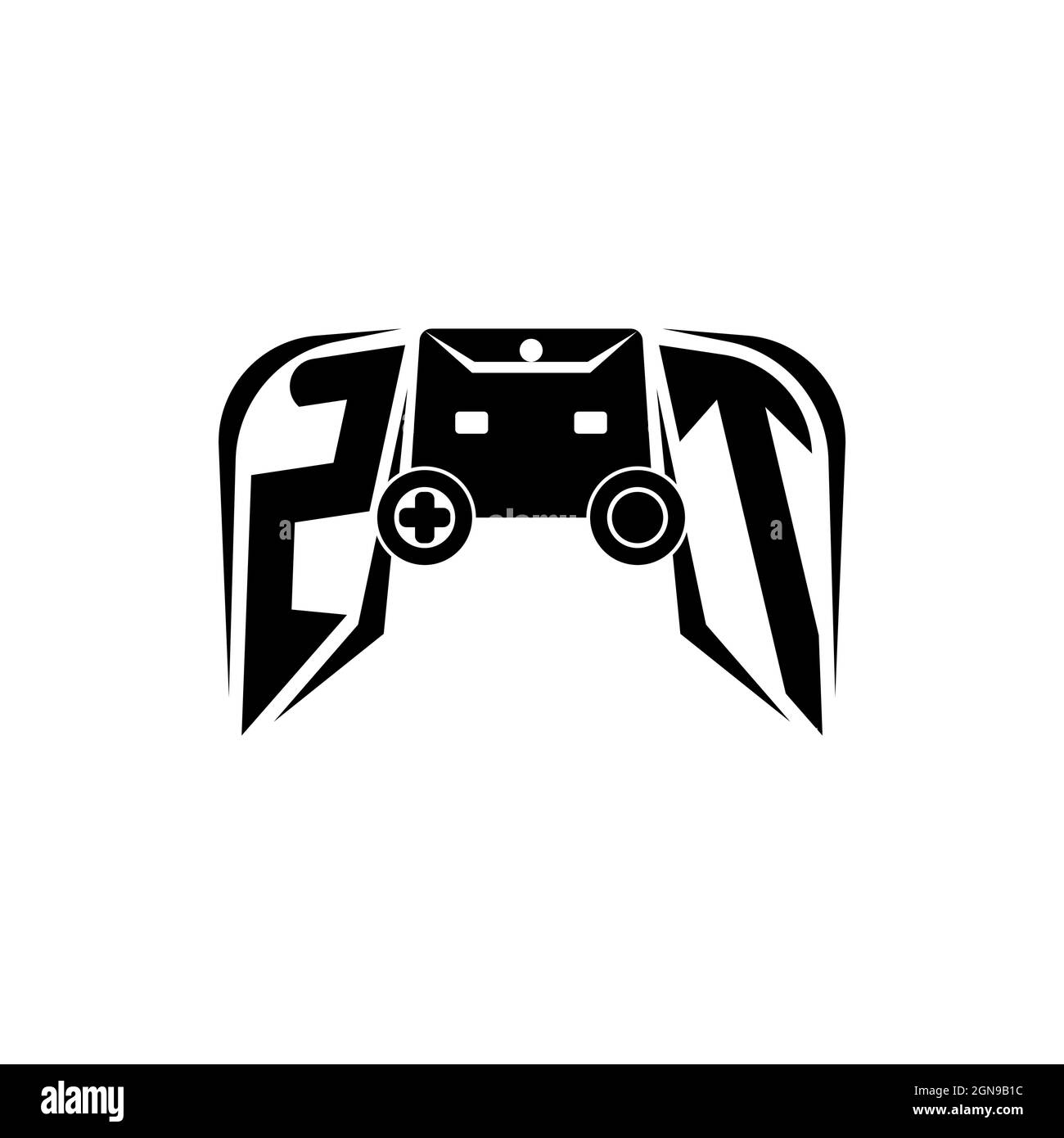ZT Initial ESport gaming logo. Game console shape style vector template Stock Vector