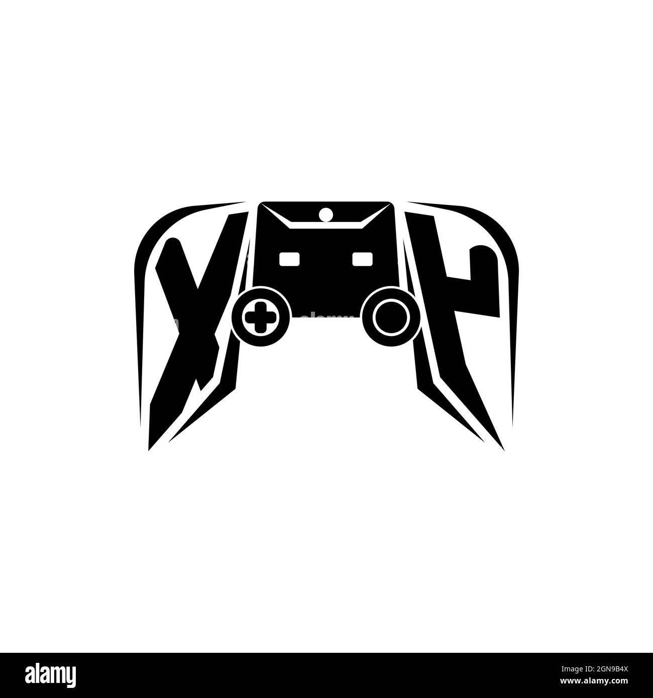 XY Initial ESport gaming logo. Game console shape style vector template Stock Vector