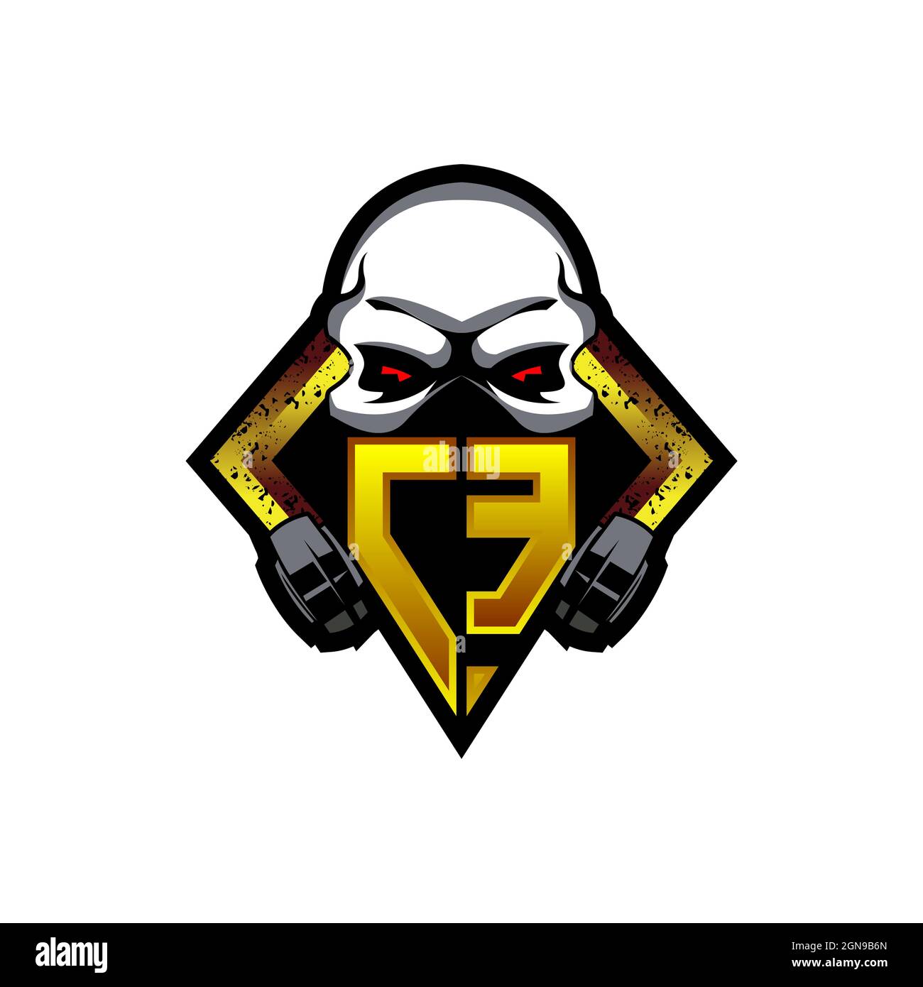 EH Initial ESport gaming logo. Game console shape style vector template Stock Vector