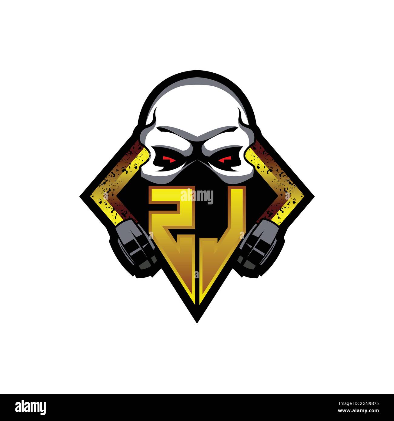 YZ Initial ESport gaming logo. Game console shape style vector template Stock Vector