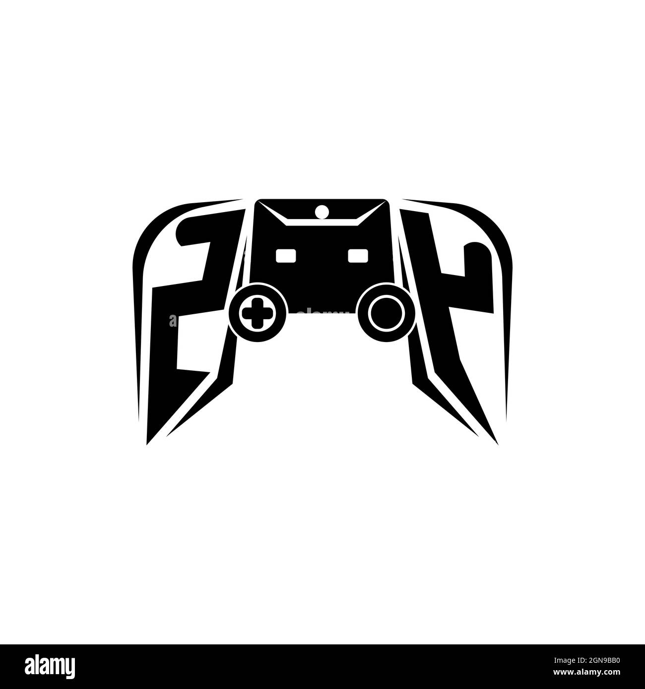 ZY Initial ESport gaming logo. Game console shape style vector template Stock Vector