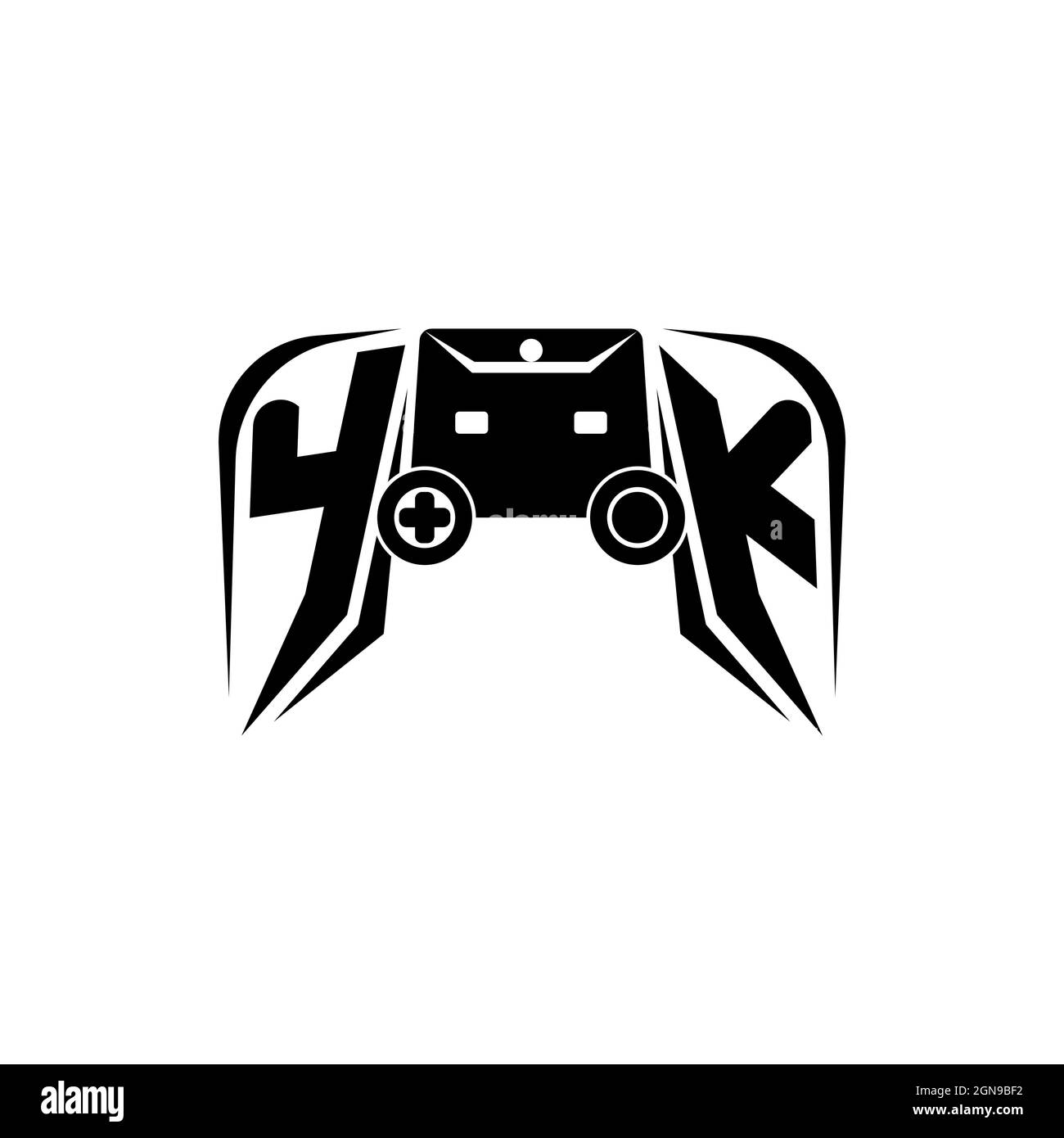 YK Initial ESport gaming logo. Game console shape style vector template Stock Vector