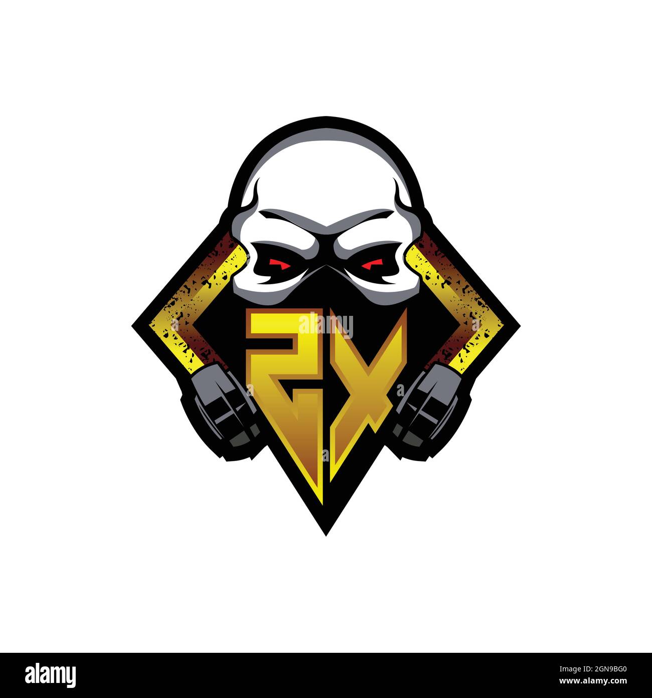 ZM Initial ESport gaming logo. Game console shape style vector template Stock Vector