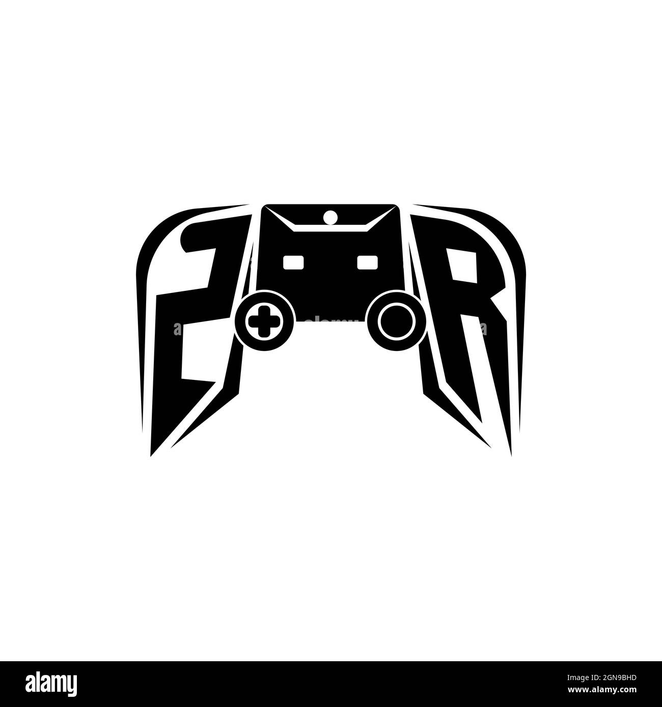 ZR Initial ESport gaming logo. Game console shape style vector template Stock Vector
