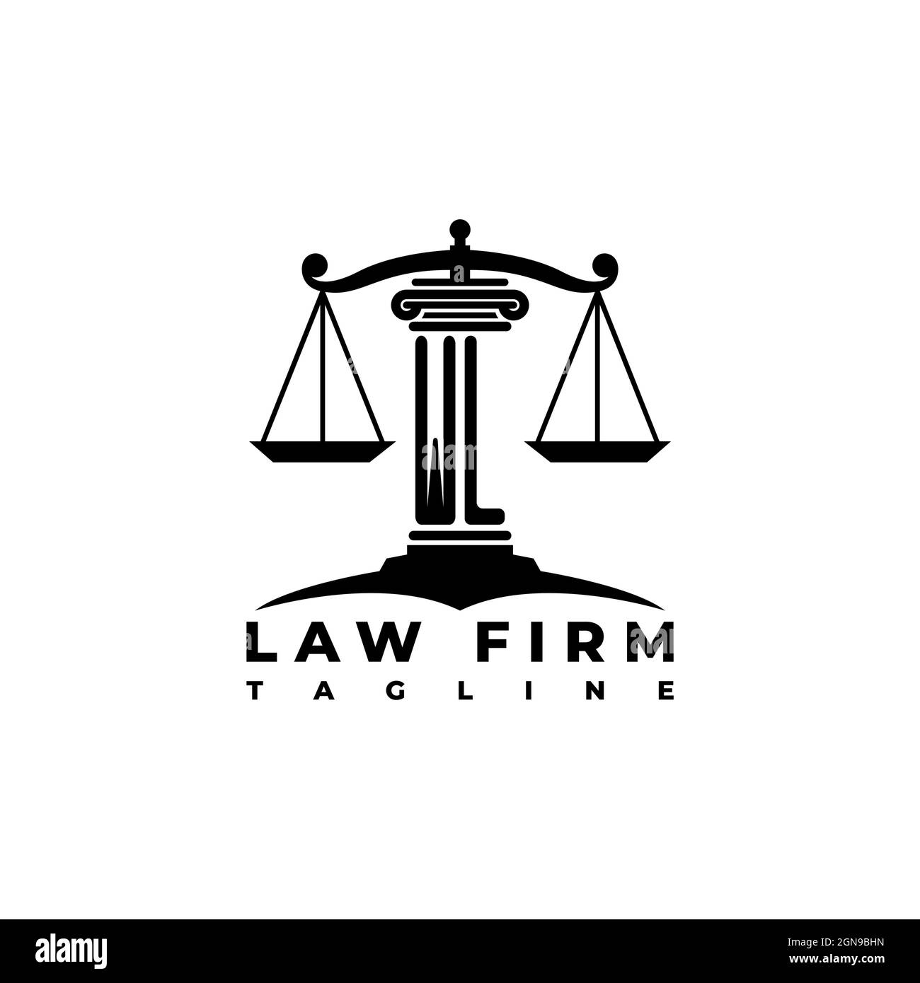 WL Monogram Logo Letter Pillars Geometric shape style vector, Law Firm ...