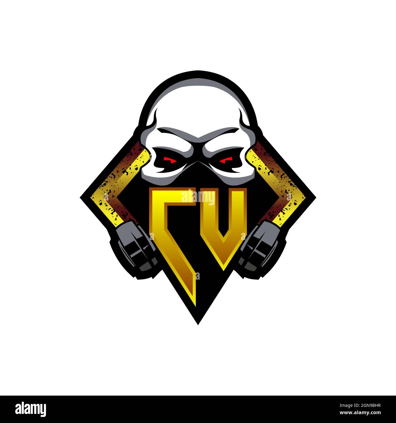 EX Initial ESport gaming logo. Game console shape style vector template Stock Vector