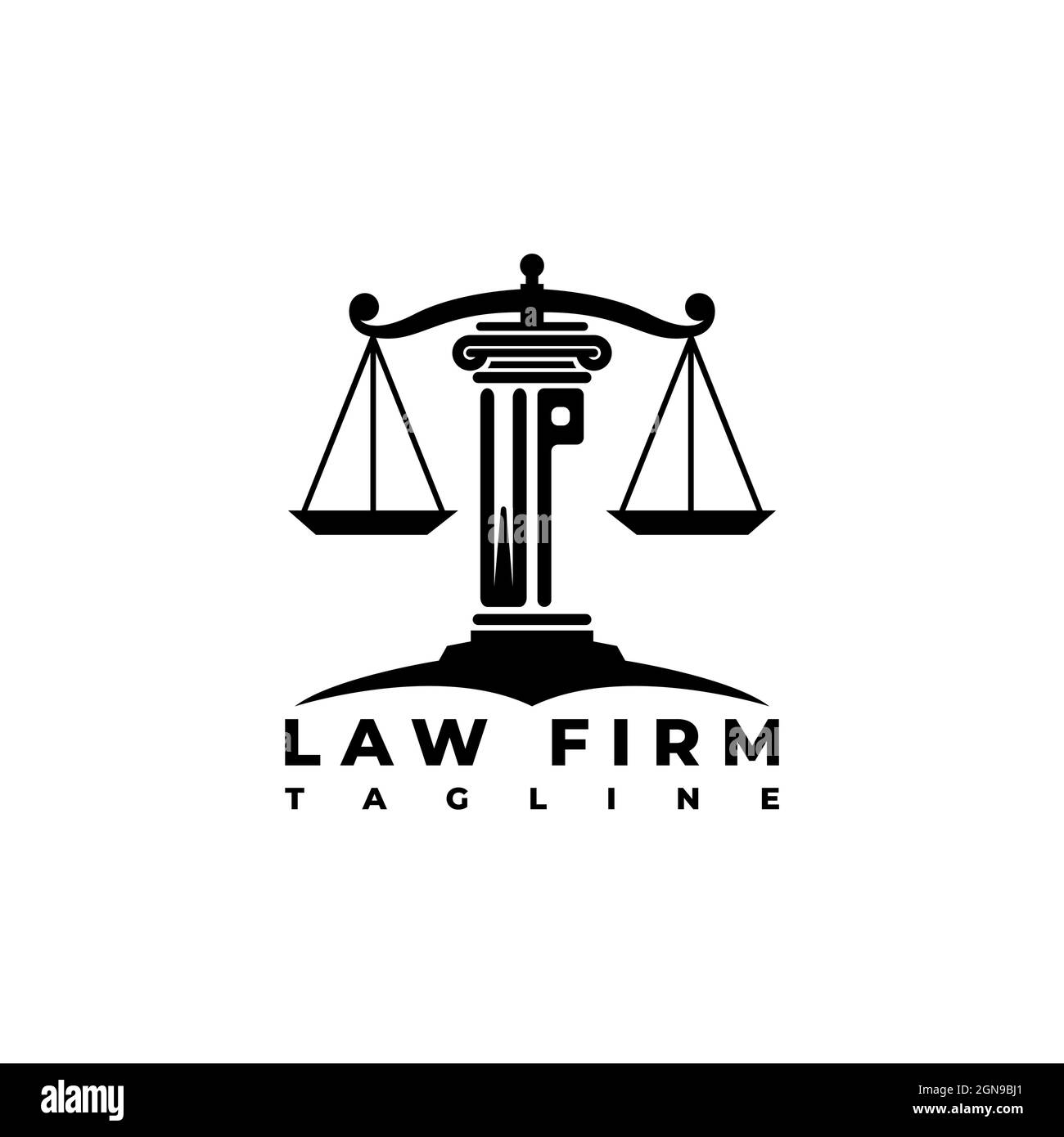 WP Monogram Logo Letter Pillars Geometric shape style vector, Law Firm ...